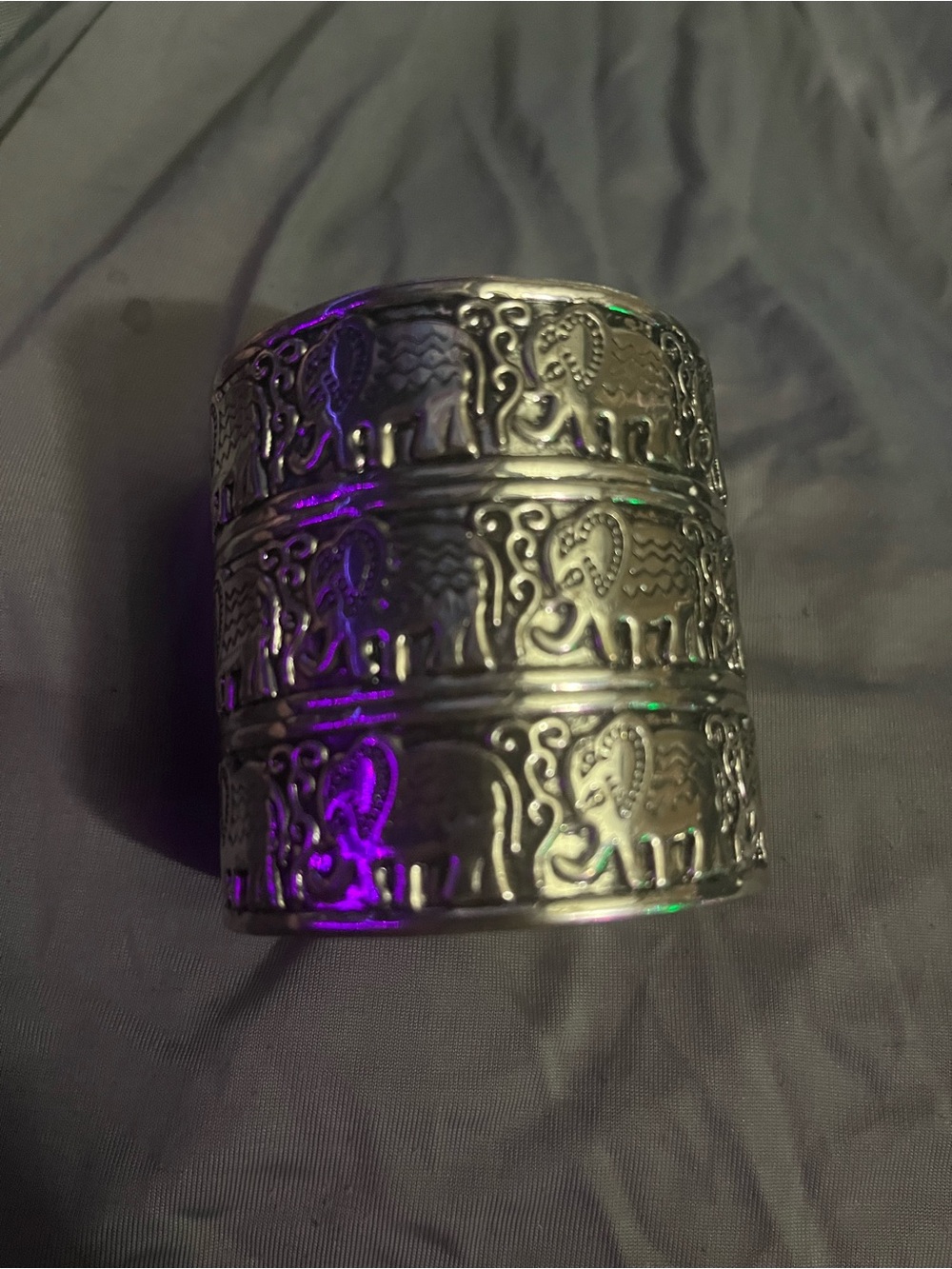 Decorative Silver Elephant Wrist Cuff